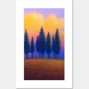 Pastel painting - Tuscany landscape Posters and Art